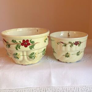 Vintage Teleflora Jello Molds Hand Painted Portugal holes for hanging Signed